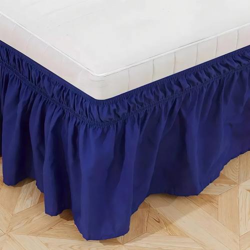 Saia Box Para Cama King Casa Laura Enxovais C/2 Elástico Azul Royal