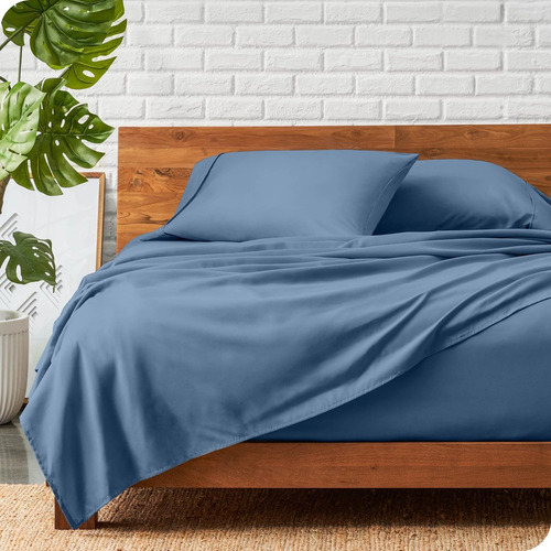 Bare Home - Juego De Sábanas De Microfibra Ultrasuave Color Coronet Blue Diseño De La Tela Único
