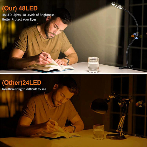 Lámpara De Escritorio Led Con Clip De Protección Ocular Con