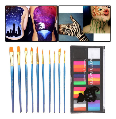 F Kit De Pintura Facial Profesional Pincel De Maquillaje