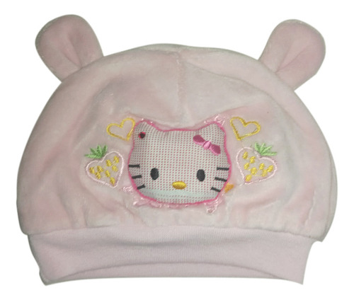 Gorro Polar Para Bebes Con Orejitas Y Aplique Hello Kitty