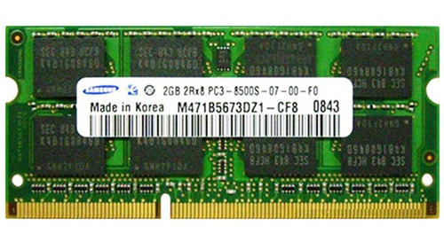 Imagen 1 de 1 de Memoria Ram 2gb Ddr3 Samsung 8500 1066 Mhz Laptop Dz1-cf8