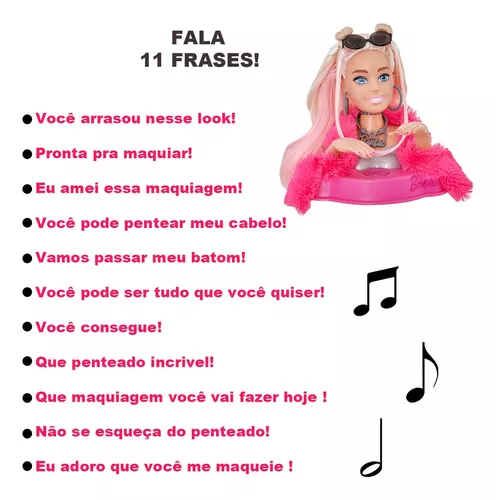 Boneca Barbie Extra Busto Moda Maquiar Fala 12 Frases Mattel - R$ 158,9