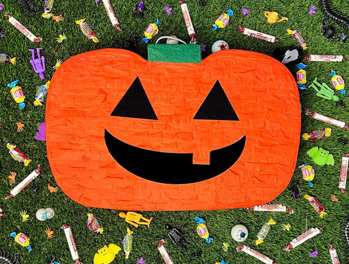 Piñata De Calabaza De Halloween Con Palo 17 X10 Perfec...