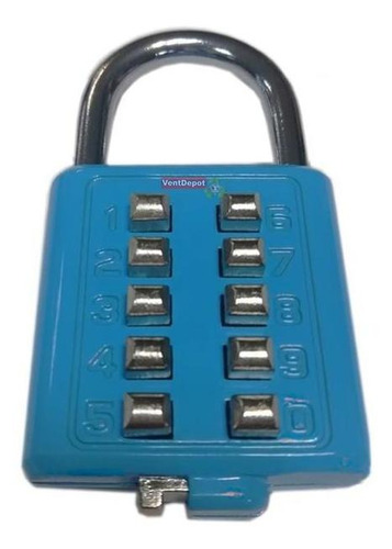 Candados Para Asegurar Un , Mxsuc-003, 3pzas, 10 Tecl Color Azul