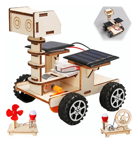 Robot Solar De Madera Para Armar Proyecto Ciencia Stem Diy
