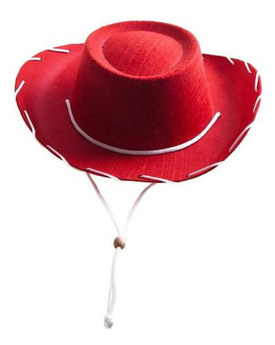 Chapéu Feltro Vermelho Cowboy Vaqueiro Rodeio Fantasia