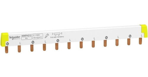 Imagen 1 de 2 de Peine Conexión Bipolar Schneider Electric 12 Módulos De 18mm