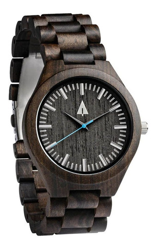 Reloj De Madera De Ebano Negro Treehut Para Hombre Con Corr