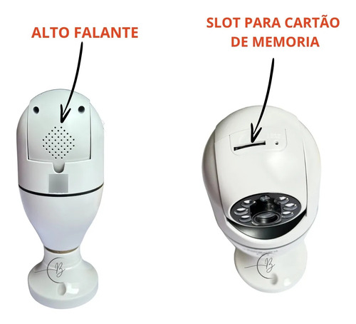 Kit 2 Câmera De Segurança Ip Wi-fi Wireless Quintal Casa Top Cor Branco