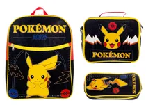 Comprar Pack Mochila Pikachu Negro Oficio Lonchera Cartuchera