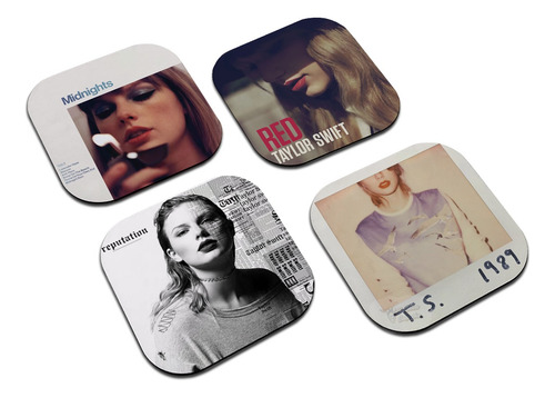 Posavasos De Madera Set 4 Taylor Swift Portadas Discografía