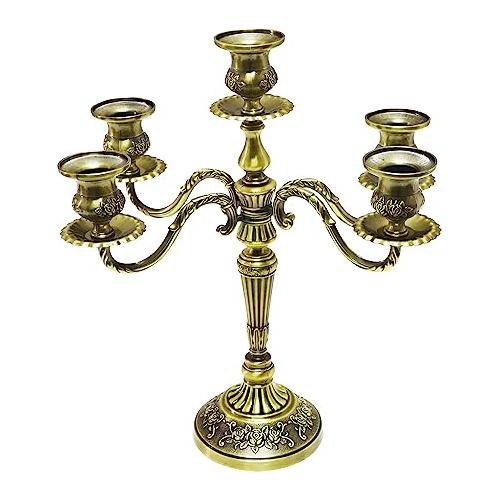 Candelabro 5 Velas 14.2  Para Eventos Y Fiestas (bronce)