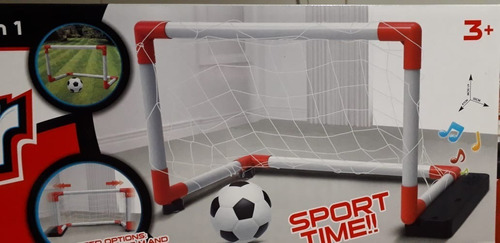 Set Juego De Futbol 2en1 Con Sonidos Arco Pelota E Inflador 