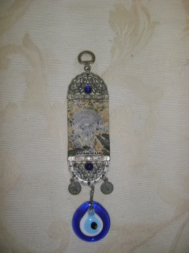 Placa Colgante Con Ojo De Horus Metal Tela , Traida De Efeso (Usado)