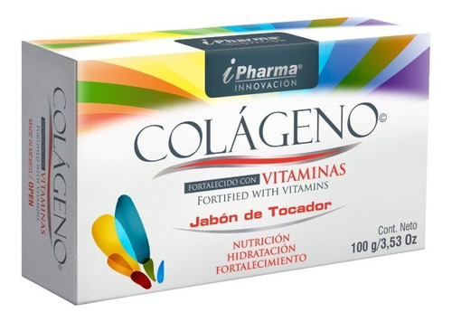 5 Pzas Jabón Colágeno Fortalecido Con Vitaminas 100 Gr