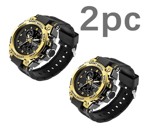 2 Relojes Impermeables Sanda Hombre Military 739