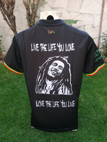 Jersey Bob Marley Rasta Reggae Negra Talla L