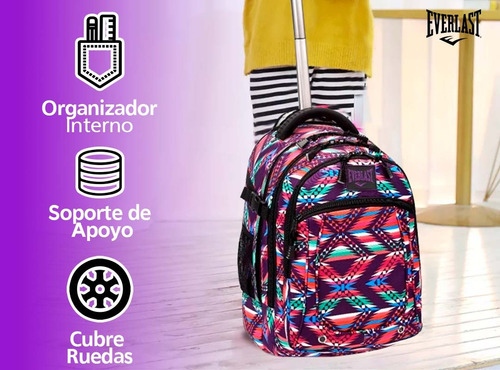 Imagen 5 de 10 de Mochila Carro Carrito Escolar Base Reforzada Manija Telescopica Original La Mas Grande Extensible !!tsr