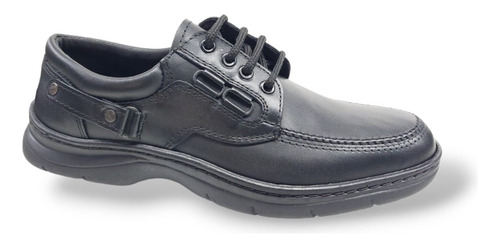 Zapatos Calzado Cuero Negro Sport Hombres Cordones Nuevo