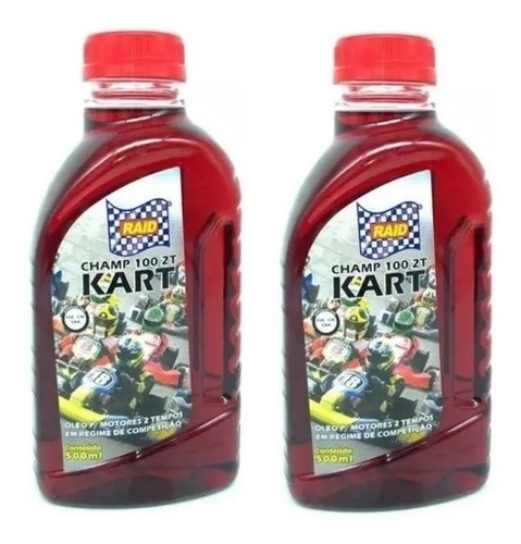 2 Oleo 2t Raid Champ Kart Sintetico 500ml Alcool Gasolina