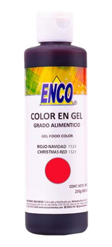 Colorante En Gel Rojo Navidad 250g Enco Pastelería Betún 