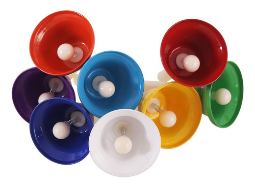 8pcs Conjunto Diatonic Handbells Cromáticas Campanas Ritmo
