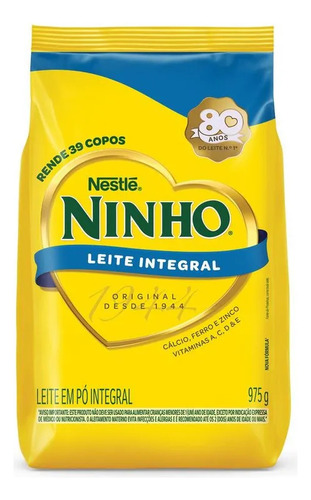 Leite Em Pó Ninho Integral Sachê 975g