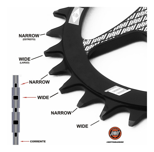 Coroa Direct Nottable Narrow 10 11 12v P/ Pedivela Race Face