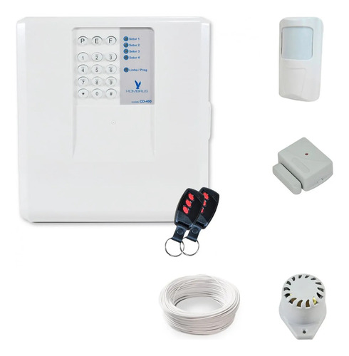 Kit Alarme Residencial Comercial 2 Sensor Sem Fio Discadora