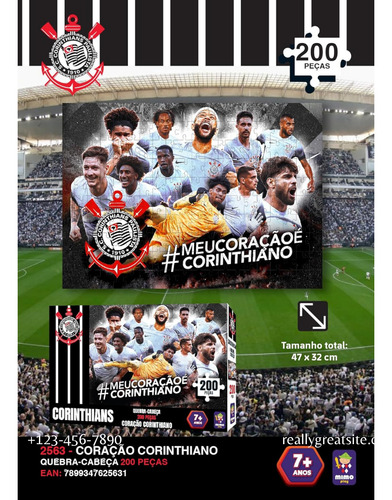 Quebra Cabeça Colecionável Coração Corinthiano 200 Pçs