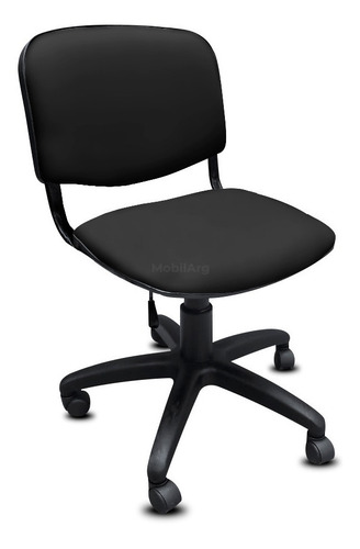 Sillón De Oficina Giratorio Neumatico Sin Brazos Tapizado Tela O Ecocuero - Soportan 120 Kg + Envio Gratis 