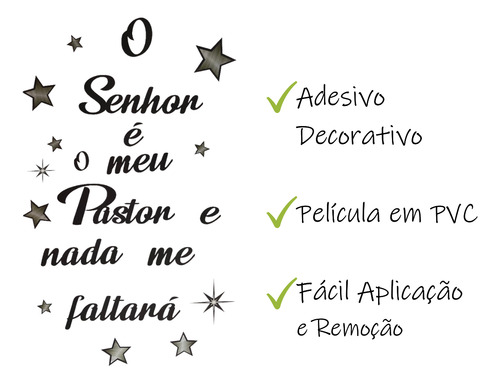 10 Adesivos Salmo 23 O Senhor É Meu Pastor E Nada Me Faltará