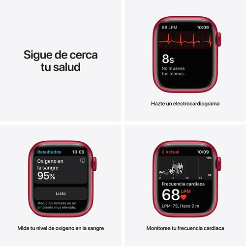 Imagen 5 de 9 de Apple Watch Series 7 (GPS + Cellular, 41mm) - Caja de aluminio (PRODUCT)RED - Correa deportiva (PRODUCT)RED