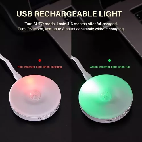 Lámpara Con Sensor De Movimiento Recargable Por Usb, 6 Led