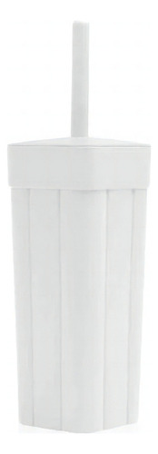 Cepillo Para Baño Inodoro Bote Minimalista Con Tapa Limpieza Color Blanco