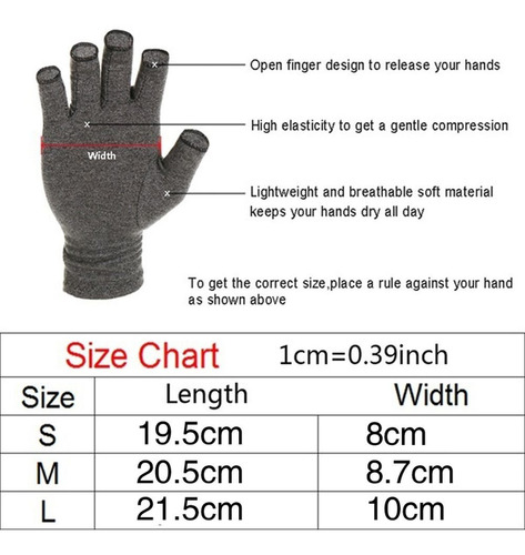 Imagen 8 de 9 de Guantes De Compresión Antideslizante Artritis Tunel Carpiano
