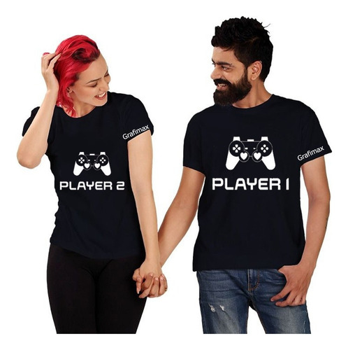 Poleras Parejas Enamorados Duos Player 1 Player 2 Grafimax