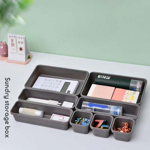 8x Cajón Organizador Bandeja Divisor Contenedor Gris Claro