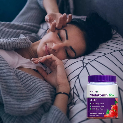 Imagen 6 de 6 de Melatonina Natrol 10 Mg | Descanso & Relajación | 90 Gomitas Sabor Fresa