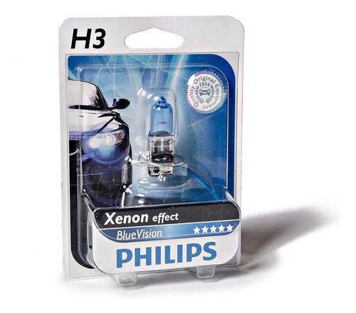 Lampara Philips H3 Bluevision 12v 55w 4000k Pk22s