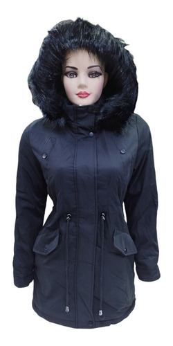 Parka O Chaqueta Impermeable Negras, Gorro Desmontable