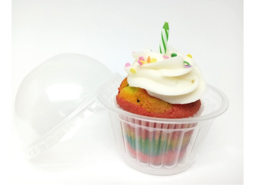 Contenedor Para Cupcake Con Tapa Domo Abierto C/50 Juegos