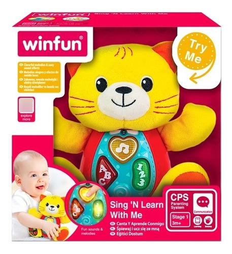 Winfun Peluche Para Bebés Con Luces Y Sonidos Gatito