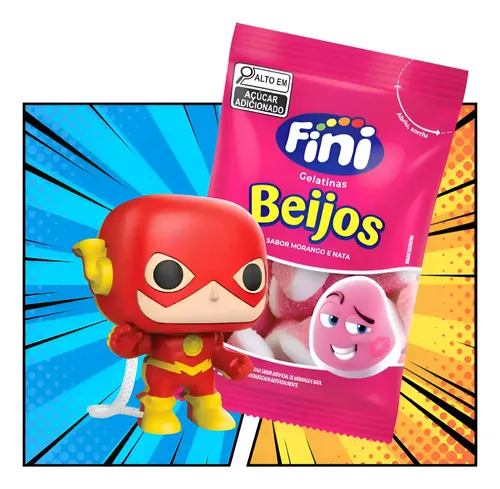 Kinder Joy Flash Vermelho Dc Comics Mini Funko Com Fini 15g
