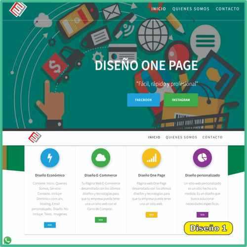 Imagen 1 de 10 de Diseño De Página Web One Page-landing-fácil, Rápida En 48hs