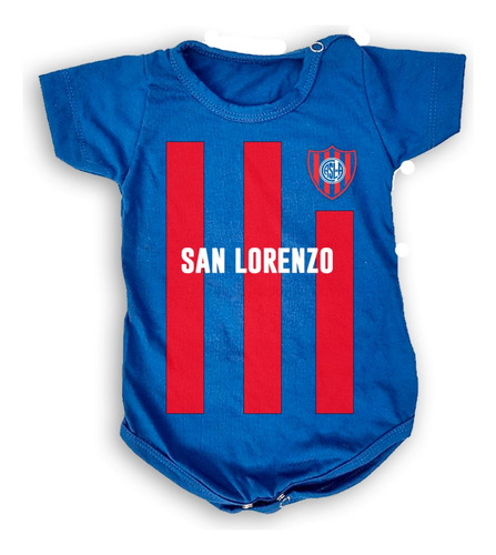 Body Bebe Azul Camiseta San Lorenzo C/ Nombre Personalizado