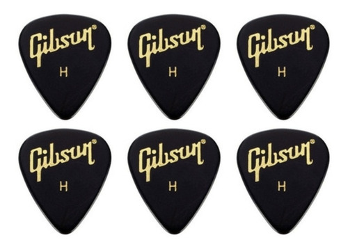 Kit 6 Palheta Gibson Celuloid Heavy Aprgg 74h
