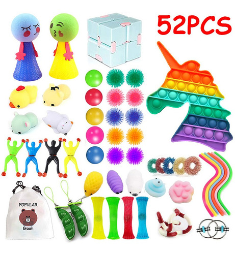 52 Paquetes De Burbujas Pop Sensory Juguetes, Misterioso Caj