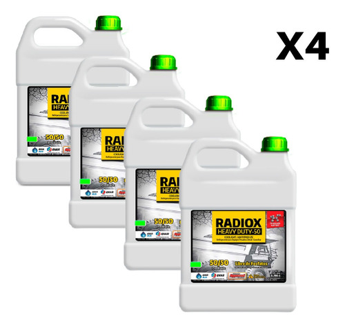 Combo 4 Refrigerantes Radiox Verde Heavy Duty 3.785 Lts.